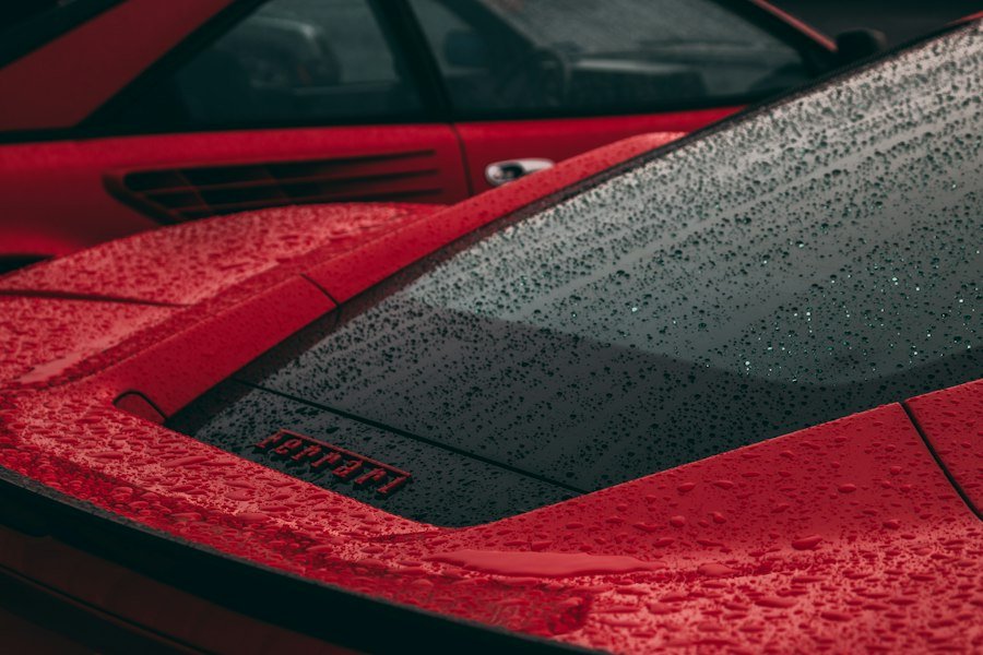 Glossy ceramic-coated car paint